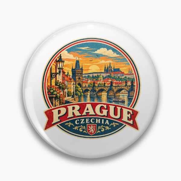 Item preview, Prague Czechia Vintage Travel Poster – Retro European Cityscape Design designed and sold by Globalcitytees.
