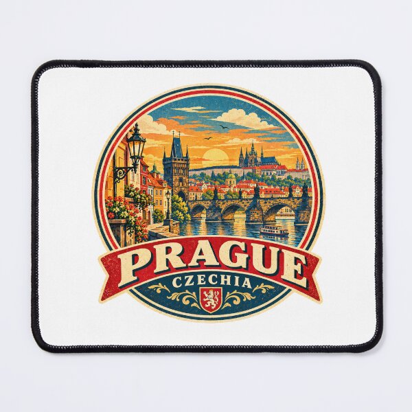 Item preview, Prague Czechia Vintage Travel Poster – Retro European Cityscape Design designed and sold by Globalcitytees.