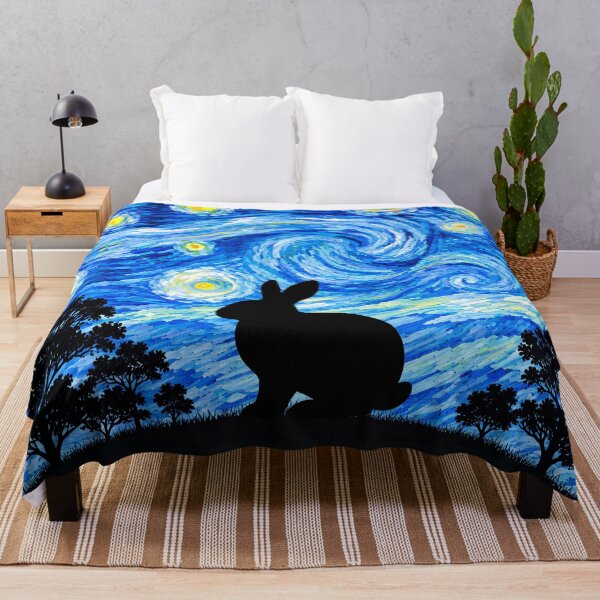 Item preview, Funny Rabbit Starry Night Painting Moon Star Zoo Boys Girls designed and sold by FurryHavenPH.
