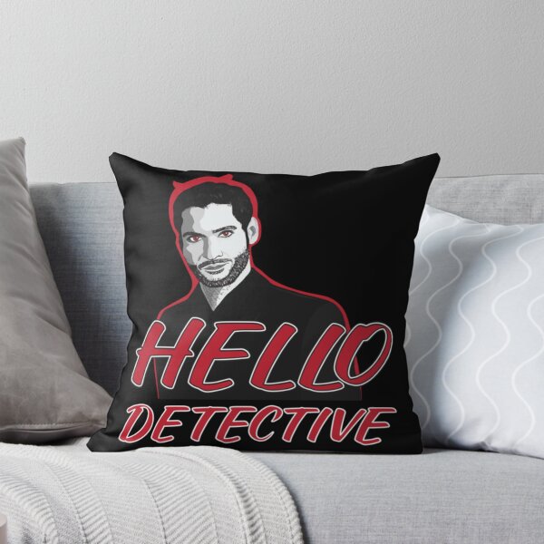 Item preview, Lucifer Morningstar Hello Detective Design For Black Background   designed and sold by tensgadbogusta.
