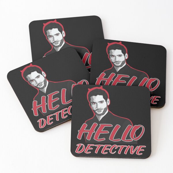Item preview, Lucifer Morningstar Hello Detective Design For Black Background   designed and sold by tensgadbogusta.