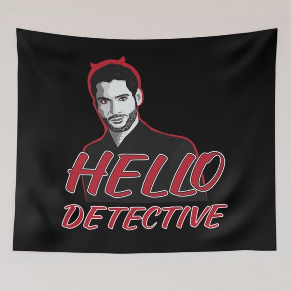 Item preview, Lucifer Morningstar Hola Detective Diseño para fondo negro designed and sold by tensgadbogusta.