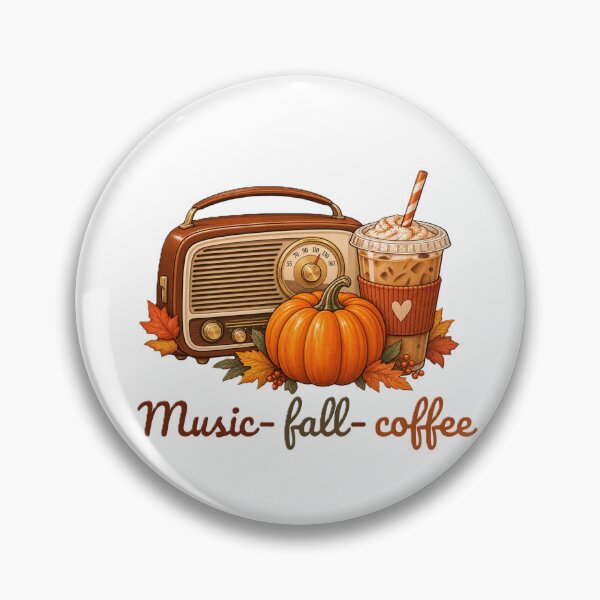 Item preview, Music-Fall-Coffee graphics with retro radio, pumpkin, coffee for autumn/fall season. designed and sold by ZANU creativity.