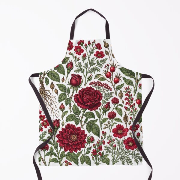 Item preview, Vintage Red Rose and Dahlia Botanical Florals designed and sold by Cute-and-Co.