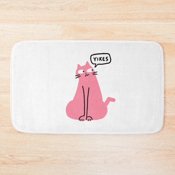 Item preview, Yikes Nervous Pink Cat designed and sold by CatofExcuses.