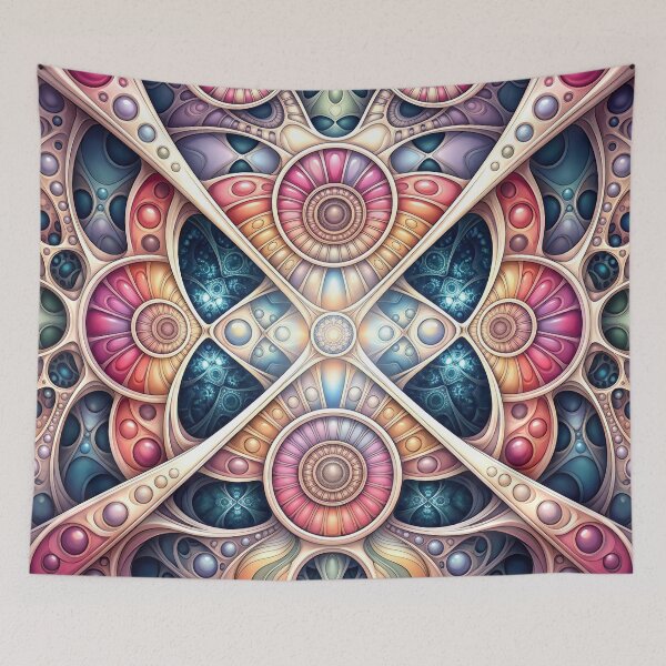 Item preview, Vibrant Symmetrical Psychedelic Biomorphic Fractal  designed and sold by Frackxion.