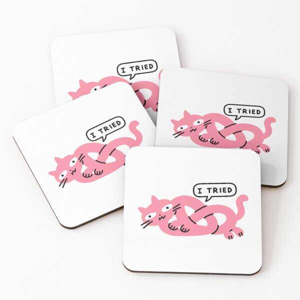 Aperçu de l'œuvre J'ai essayé Tangled Pink Cat créée et vendue par CatofExcuses.
