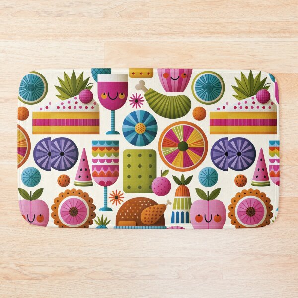 Item preview, Vibrant Food and Objects Pattern Art designed and sold by colorful-white.