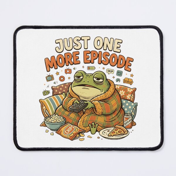 Item preview, Sleepy Frog Binge Watching Design - Just One More Episode Funny Illustration designed and sold by OualidME.