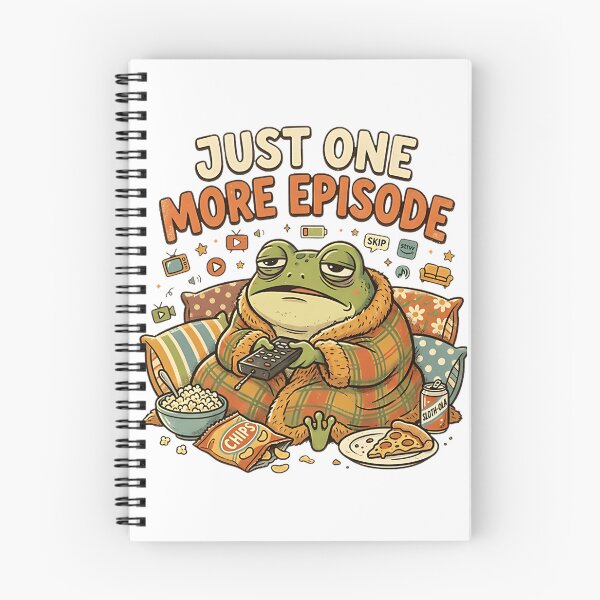 Item preview, Sleepy Frog Binge Watching Design - Just One More Episode Funny Illustration designed and sold by OualidME.