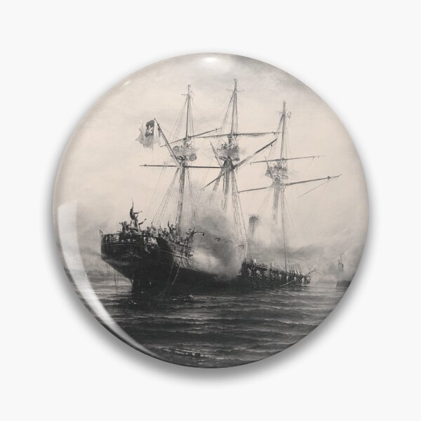 Item preview, Esmeralda vs Huascar Battle of Iquique 1879 Arturo Prat Miguel Grau Vintage Naval Warship Art designed and sold by EdGraphy.