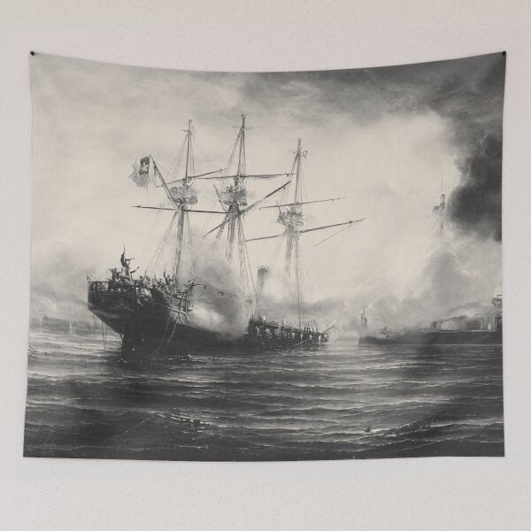 Item preview, Esmeralda vs Huascar Battle of Iquique 1879 Arturo Prat Miguel Grau Vintage Naval Warship Art designed and sold by EdGraphy.