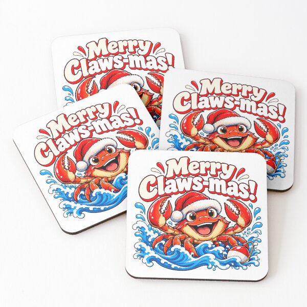Item preview, Clawsmas Crab Smiling Ocean Waves Christmas Pun designed and sold by chattsuede.
