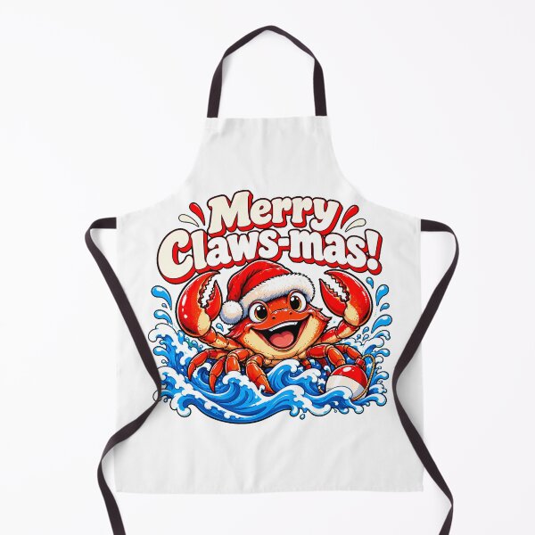 Item preview, Clawsmas Crab Smiling Ocean Waves Christmas Pun designed and sold by chattsuede.