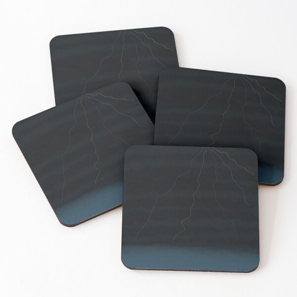 Item preview, dark blue ocean waves lightning storm art designed and sold by Bywithrose instant studio.