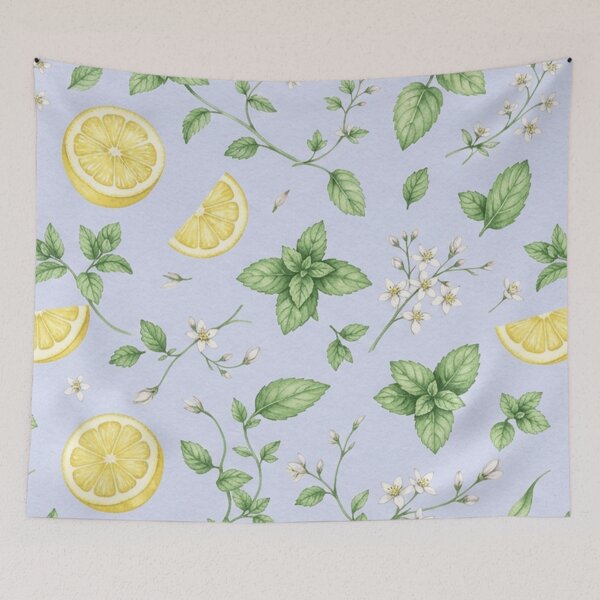 Item preview, Lemon Mint Botanical Fruit Pattern designed and sold by SassyArtistry.