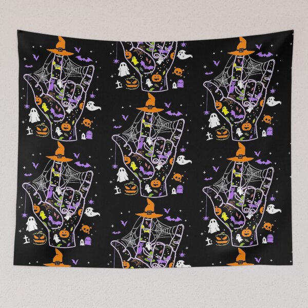 Item preview, Retro ASL Boo Ghost Halloween Hands and Symbols designed and sold by RDGNR.