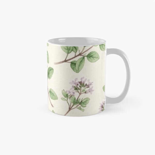 Aperçu de l'œuvre Motif botanique délicat à base de thym créée et vendue par SassyArtistry.