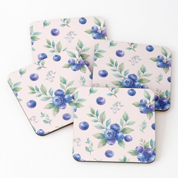 Item preview, Watercolor Blueberry Botanical Fruit Pattern designed and sold by SassyArtistry.