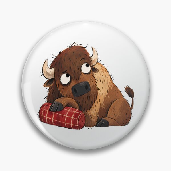 Artikelvorschau, Bison lehnt an einem gesteppten Kissen entworfen und verkauft von The-Art-of-D.