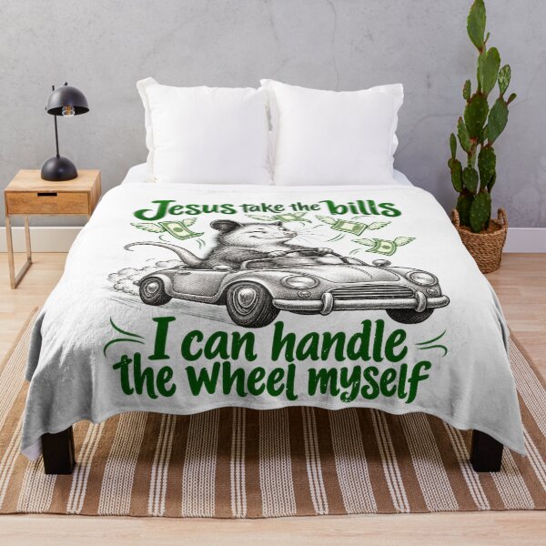 Item preview, Jesus Takes the Bills Funny Opossum Driving Joke designed and sold by elderberry.