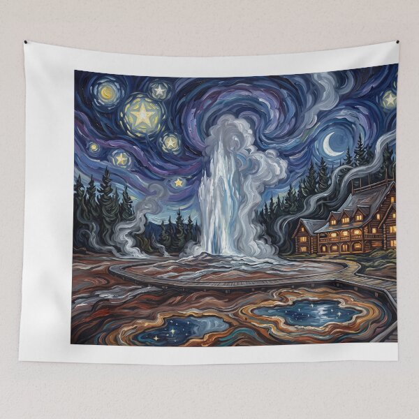 Artikelvorschau, Old Faithful Starry Night Yellowstone entworfen und verkauft von Bad-Decisions-Designs.