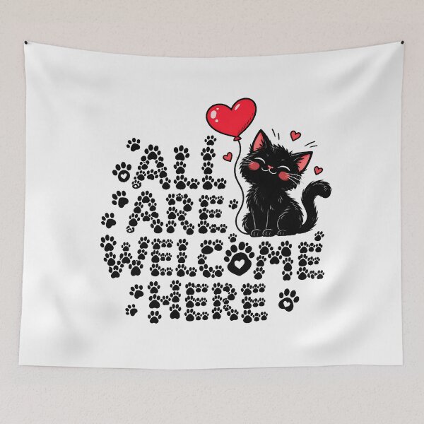 Item preview, Welcome Cat Friendly Heart Balloon Inclusion Lover designed and sold by chattsuede.