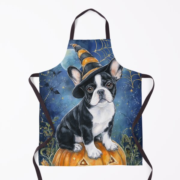 Item preview, Halloween French Bulldog Puppy on Pumpkin – Witch Hat Frenchie Wall Art designed and sold by elisarasada.