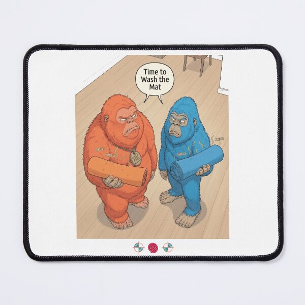 Item preview, Smelly Yoga Mat Funny Bigfoot Cartoon Cute Workout Humor Design designed and sold by Whimsy Trail Co.
