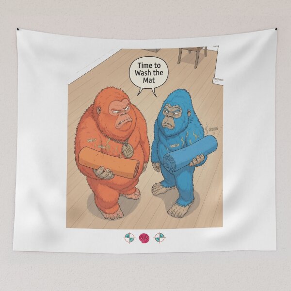 Item preview, Smelly Yoga Mat Funny Bigfoot Cartoon Cute Workout Humor Design designed and sold by Whimsy Trail Co.