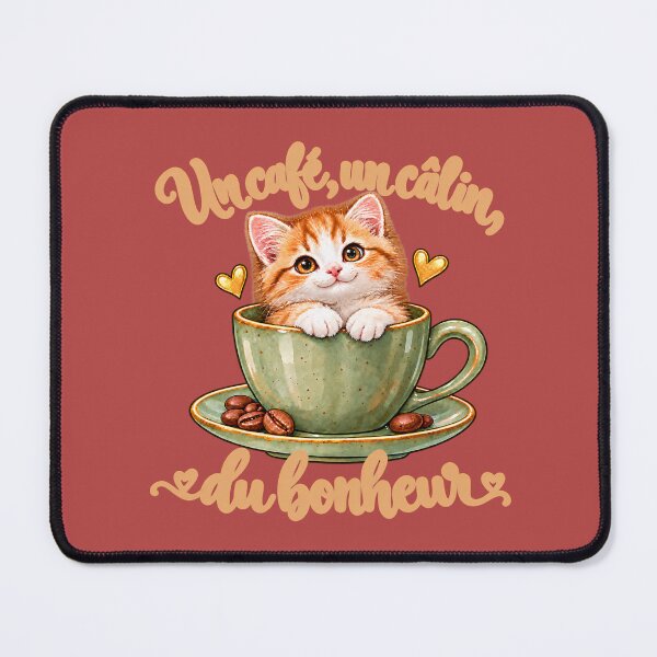 Item preview, Un café, un câlin, du bonheur – T-shirt chaton dans une tasse designed and sold by NinaCreator.