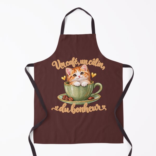 Aperçu de l'œuvre Un café, un câlin, du bonheur – T-shirt chaton dans une tasse créée et vendue par NinaCreator.