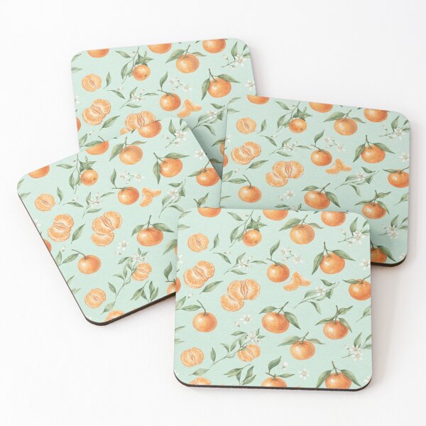 Item preview, Watercolor Mandarin Orange Fruit Pattern designed and sold by SassyArtistry.