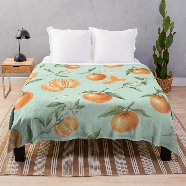 Item preview, Watercolor Mandarin Orange Fruit Pattern designed and sold by SassyArtistry.