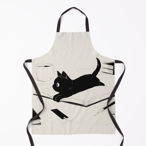 Item preview, Cute Black Cat Stretching on Open Book Cozy Illustration designed and sold by ayamdendeng.