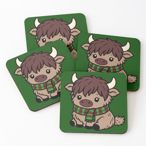Item preview, Cute Highland Cow in Christmas Scarf designed and sold by The Snark Side of the Moon.