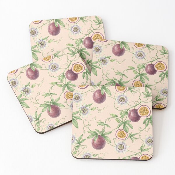 Item preview, Watercolor Passion Fruit Floral Pattern designed and sold by SassyArtistry.