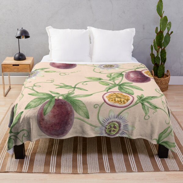 Item preview, Watercolor Passion Fruit Floral Pattern designed and sold by SassyArtistry.