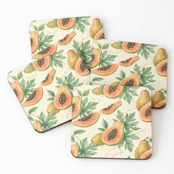 Item preview, Watercolor Papaya Tropical Fruit Pattern designed and sold by SassyArtistry.