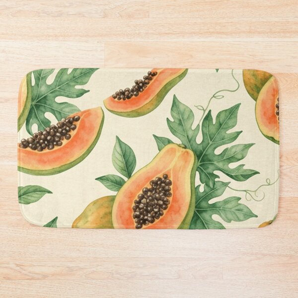 Item preview, Watercolor Papaya Tropical Fruit Pattern designed and sold by SassyArtistry.