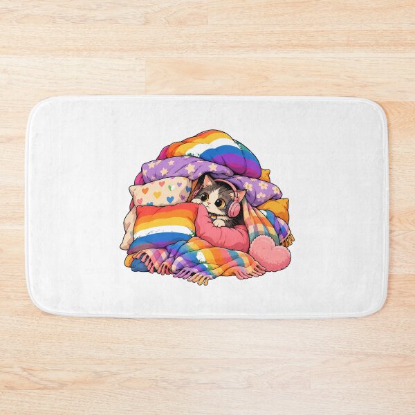 Item preview, Pride Cat Headphones Rainbow Blanket Music Lover designed and sold by chattsuede.