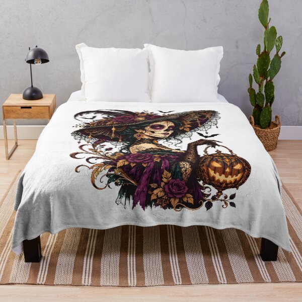 Artikelvorschau, Gothic Witch Calavera Sugar Skull Halloween entworfen und verkauft von chattsuede.