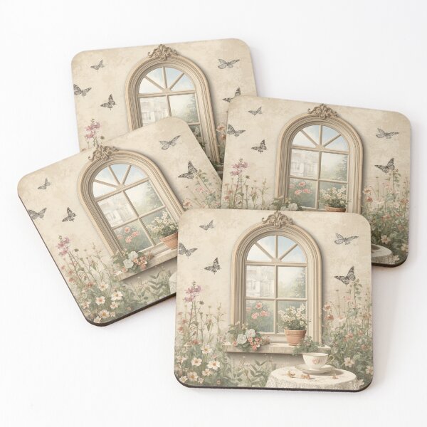 Item preview, Vintage Cottagecore Window and Floral Garden Aesthetic designed and sold by NinaVibeStudio.
