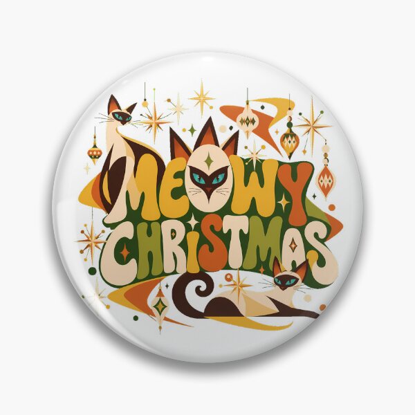 Artikelvorschau, Siamkatze Atomic Starburst Meowy Christmas entworfen und verkauft von chattsuede.