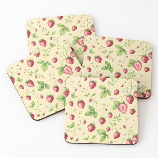 Item preview, Watercolor Strawberry Garden Fruit Pattern designed and sold by SassyArtistry.