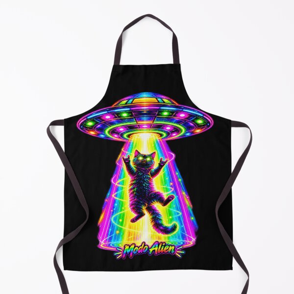 Item preview, Alien Mode – Psychedelic Alien Cat in a UFO designed and sold by Kittcatking.