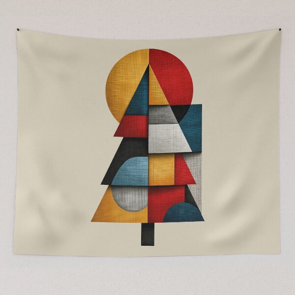 Item preview, Abstract Geometric Christmas Tree Art Print designed and sold by colorful-white.