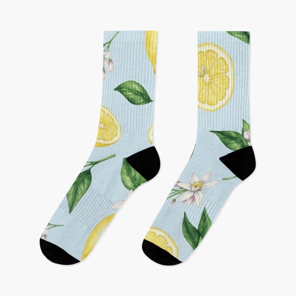 Aperçu de l'œuvre Motif botanique d'agrumes citron à l'aquarelle créée et vendue par SassyArtistry.