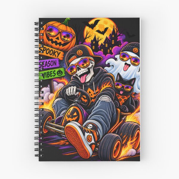 Item preview, Spooky Season Vibes: Cool Skeleton Kart Racing Halloween designed and sold by Laugh & Rewind .