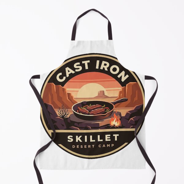 Item preview, Cast Iron Skillet Desert Camp Sunset Circle Badge Sticker designed and sold by DetourDgn.